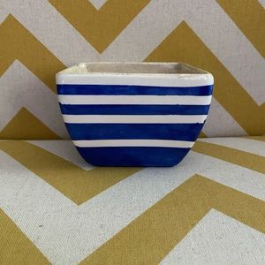 Indigo blue and white handcrafted ceramic bowl/planter